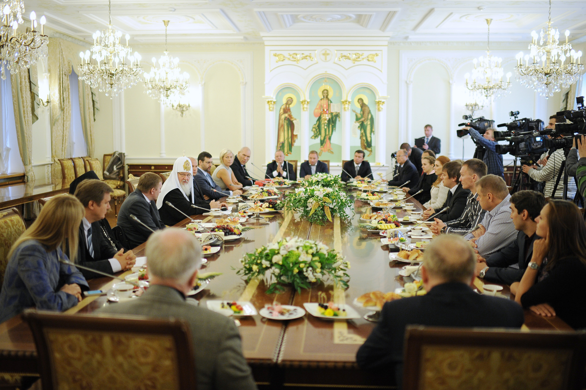 Întâlnirea Preafericitului Patriarh Kiril cu grupul de sportivi remarcabili ai Rusiei