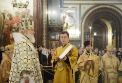 În duminica a 35-a după Cincizecime Întâistătătorul Bisericii Ruse a oficiat Liturghia în catedrala „Hristos Mântuitorul”