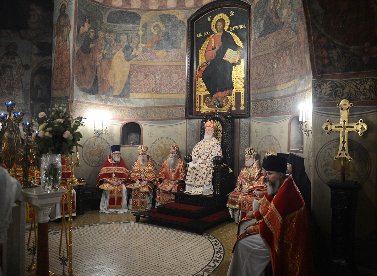 Slujirea Patriarhului la mănăstirea stavropighială „Întâmpinarea Domnului”. Dumnezeiasca liturghie de ziua pomenirii sfântului mucenic Ilarion, arhiepiscopul de Vereia