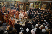 В день памяти священномученика Илариона, архиепископа Верейского, Предстоятель Русской Церкви совершил Литургию в Сретенском ставропигиальном монастыре
