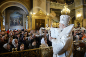 De sărbătoarea Botezul Domnului Întâistătătorul Bisericii Ruse a oficiat liturghia și rânduiala sfințirii mari a apei la catedrala în cinstea Botezului Domnului în Elohovo, or. Moscova