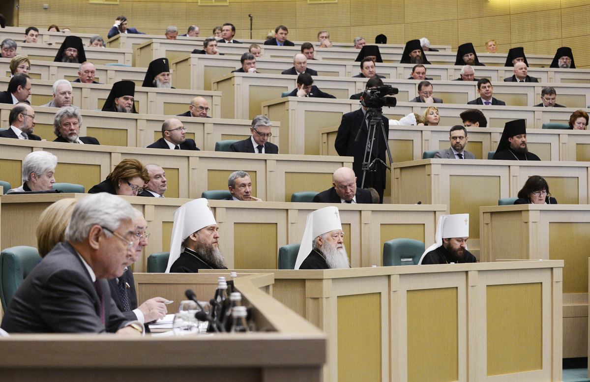 Участие Святейшего Патриарха Кирилла в Рождественских парламентских встречах в Совете Федерации РФ