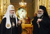 Patriarhul Marii Antiohii și al întregului Orient Ioan X și Patriarhul Moscovei și al întregii Rusii Chiril au vizitat Metocul Bisericii Antiohiene la Moscova