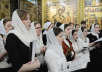 Патриаршее служение в праздник Собора новомучеников и исповедников Церкви Русской в Успенском соборе Московского Кремля