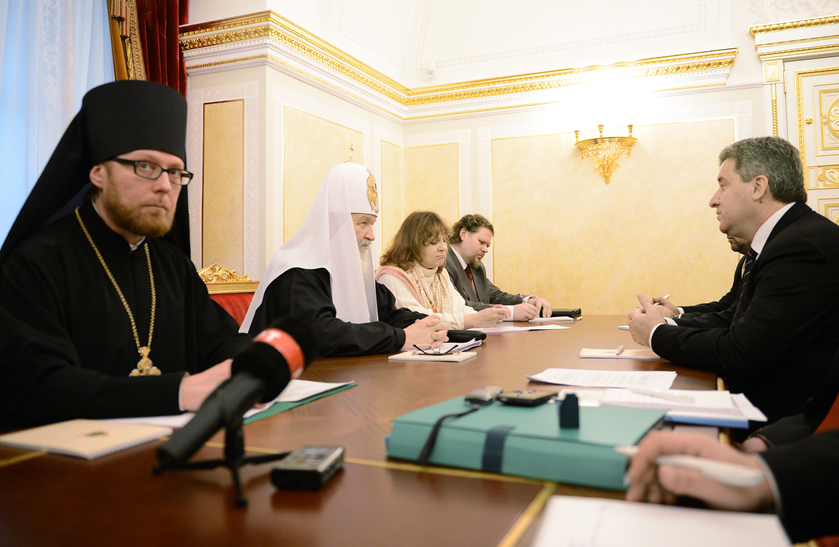Встреча Святейшего Патриарха Кирилла с Президентом Македонии Георге Ивановым