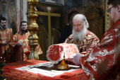 В праздник Собора новомучеников и исповедников Церкви Русской Святейший Патриарх Кирилл совершил Литургию в Успенском соборе Московского Кремля