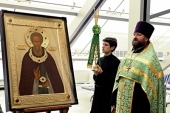 В Георгиевскую епархию из Троице-Сергиевой лавры принесена чтимая икона преподобного Сергия Радонежского