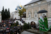 Predica Preafericitul Patriarh Chiril de ziua adormirii cuviosului Serghie, egumenul de Radonej, ţinută de pe balconul blocului Patriarhal al lavrei „Sfânta Treime” a cuviosului Serghie