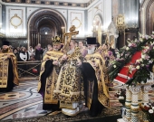 В канун Крестопоклонной недели Святейший Патриарх Кирилл совершил всенощное бдение в Храме Христа Спасителя