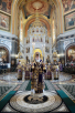 Slujirea Patriarhului în duminica Sfintei Cruci la catedrala „Hristos Mântuitorul”, or. Moscova