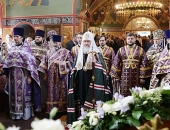 В неделю 5-ю Великого поста Предстоятель Русской Церкви совершил Литургию в храме Спаса Нерукотворного Образа на Сетуни