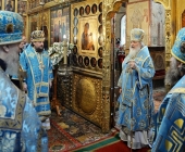 У свято Благовіщення Пресвятої Богородиці Святіший Патріарх Кирил звершив Божественну літургію у Благовіщенському соборі Московського Кремля