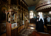 Святіший Патріарх Кирил відвідав на Афоні Іліїнський скит, заснований преподобним Паїсієм Величковським