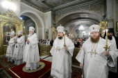 În Ajunul sărbătorii Botezul Domnului Preafericitul Patriarh Chiril a oficiat privegherea la catedrala „Botezul Domnului” în Elohovo