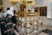 Te Deum-ul la începerea rânduielii de fierbere a Sfântului Mir la mănăstirea Donskoi