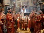 De Paștele Blajinilor Întâistătătorul Bisericii Ruse a oficiat Liturghia și pomenirea pascală a celor adormiți la catedrala „Sfântul arhanghel Mihail” în Kremlin, or. Moscova