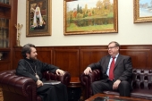 Mitropolitul de Volokolamsk Ilarion s-a întâlnit cu președintele Societății imperiale ortodoxe pentru Palestina S.V. Stepașin