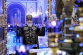 Întâistătătorul Bisericii Ruse a oficiat liturghia în Joia Mare şi cinul sfinţirii mirului la catedrala Hristos Mântuitorul
