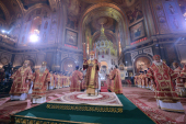 De sărbătoarea Luminoasei Învieri a lui Hristos Întâistătătorul Bisericii Ruse a condus serviciul divin solemn la catedrala „Hristos Mântuitorul”