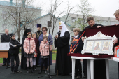 В праздник Пасхи Святейший Патриарх Кирилл посетил Социально-реабилитационный центр для несовершеннолетних Восточного административного округа г. Москвы
