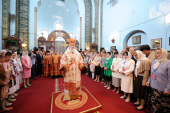 Întâistătătorul Bisericii Ortodoxe Ruse a oficiat Dumnezeiasca liturghie în biserica „Acoperământul Maicii Domnului” în Harbin