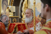 Preafericitul Patriarh Chiril a oficiat sfințirea catedralei în cinstea cuviosului Serghie de Radonej la mănăstirea din s. Varnitsy, regiunea Iaroslavl