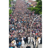 Delegația Academiei Teologice din Sanct-Petersburg a participat la o procesiunie a drumului Crucii, cu mii de pelerini, de sărbătoarea sfântului ierarh Vasile de Ostrog în or. Niksic (Muntenegru)