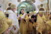 Dumnezeiasca liturghie în biserica „Schimbarea la Față a Mântuitorului” a catedralei „Hristos Mântuitorul” de ziua aniversării arhierești a Preafericitului Patriarh Chiril
