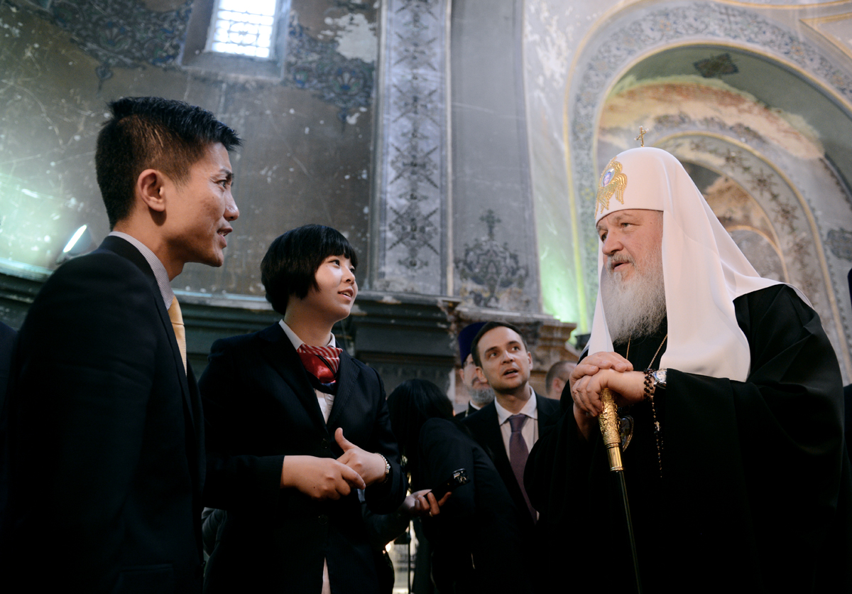 Патриарший визит в Китай. Прибытие в Харбин. Посещение Софийского собора
