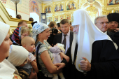 Святіший Патріарх Кирил відвідав каплицю св. Параскеви П'ятниці на Караульній горі та Красноярський дитячий будинок-ліцей
