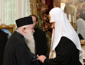 Святіший Патріарх Кирил зустрівся з ієрархом Елладської Церкви митрополитом Калаврітським Амвросієм