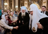 Vizita Patriarhului la Sanct-Petersburg. Slujirea Întâistătătorii Bisericilor Ortodoxe Rusă și Bulgară de sărbătoarea Înălțarea Domnului la catedrala în cinstea icoanei Maicii Domnului de la Kazani