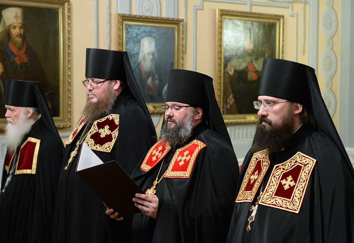 Ipopsifierea arhimandritului Vladimir (Miheikin) în treapta de episcop de Petropavlovsk, a arhimandritului Nicanor (Anfilatov) în treapta de episcop de Eniseisk, a arhimandritului Agafanghel (Daineko) în treapta de episcop de Norilsk și a arhimandritului Simon (Morozov) în treapta de episcop de Șahty