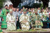 В день Святой Троицы митрополит Черновицкий Онуфрий совершил Литургию в Киево-Печерской лавре