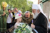 De ziua Sfântului Duh Sanctitatea Sa Patriarhul Serbiei Irineu a oficiat Liturghia la metocul Bisericii Ortodoxe Ruse în Belgrad