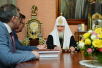 Întâlnirea Preafericitului Patriarh Chiril cu guvernatorul regiunii Tambov O.I. Betin și mitropolitul de Tambov Feodosii