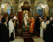 Визит Святейшего Патриарха Кирилла в Грецию. Молебен в храме священномученика Дионисия Ареопагита в Афинах