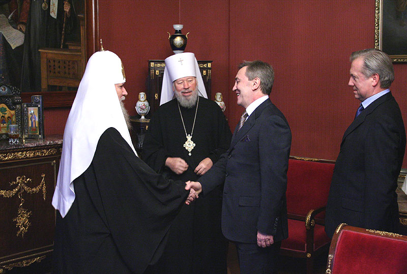 Встреча Святейшего Патриарха Алексия с митрополитом Киевским Владимиром и мэром Киева 20 декабря 2006 г.