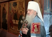 Митрополит Крутицкий Ювеналий совершил Литургию в день престольного праздника Ризоположенского храма Московского Кремля