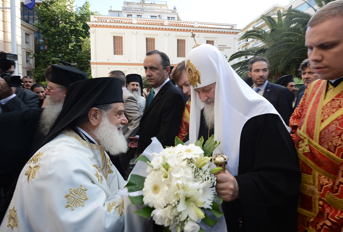 Визит Святейшего Патриарха Кирилла в Грецию. Молебен в кафедральном соборе во имя святителя Григория Паламы в Салониках