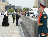 Preafericitul Patriarh Chiril a participat la ceremonia deschiderii monumentului eroilor Primului război mondial pe colina Poklonnaya