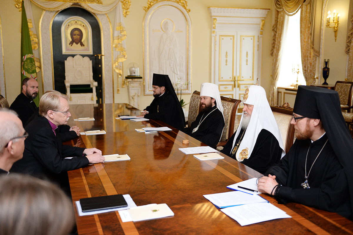 Întâlnirea Preafericitului Patriarh Chiril cu Primatul Bisericii Evanghelice Luterane a Finlandei Kari Mäkinen