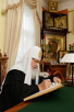 Vizita Patriarhului la Pskov. Vizitarea mănăstirii de călugări Pecerska din Pskov