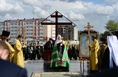 Vizita Patriarhului la Eparhia de Birobidjan. Sfințirea pietrei de temelie a bisericii în cinstea sfântului dreptcredinciosului cneaz Alexandru Nevski în Birobidjan