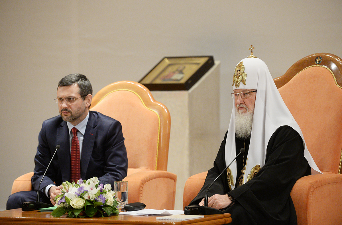 Зустріч Святішого Патріарха Кирила з учасниками VI Міжнародного фестивалю православних ЗМІ «Віра і слово»