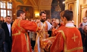Митрополит Волоколамский Иларион совершил Божественную литургию в храме Воскресения Словущего в Даниловской слободе в Москве