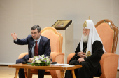 Întâistătătorul Bisericii Ruse s-a întâlnit cu participanții la cel de-al VI-lea Festival internațional al mass-media ortodoxe „Credință și cuvânt”