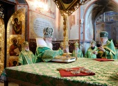 Slujirea Patriarhului la lavra „Sfânta Treime” a sfântului Serghie de ziua răposării cuviosului Serghie de Radonej