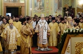 Святейший Патриарх Кирилл совершил всенощное бдение в Покровском храме г. Саратова