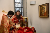 Slujirea Patriarhului de ziua aniversării a 150 de ani din ziua nașterii cuvioasei mucenițe Elisabeta Feodorovna la mănăstirea „Marta și Maria”